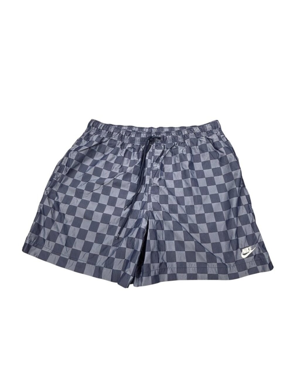 Nike Club Checkered Flow Short Men XL Blue Performance Moisture Wicking Athletic